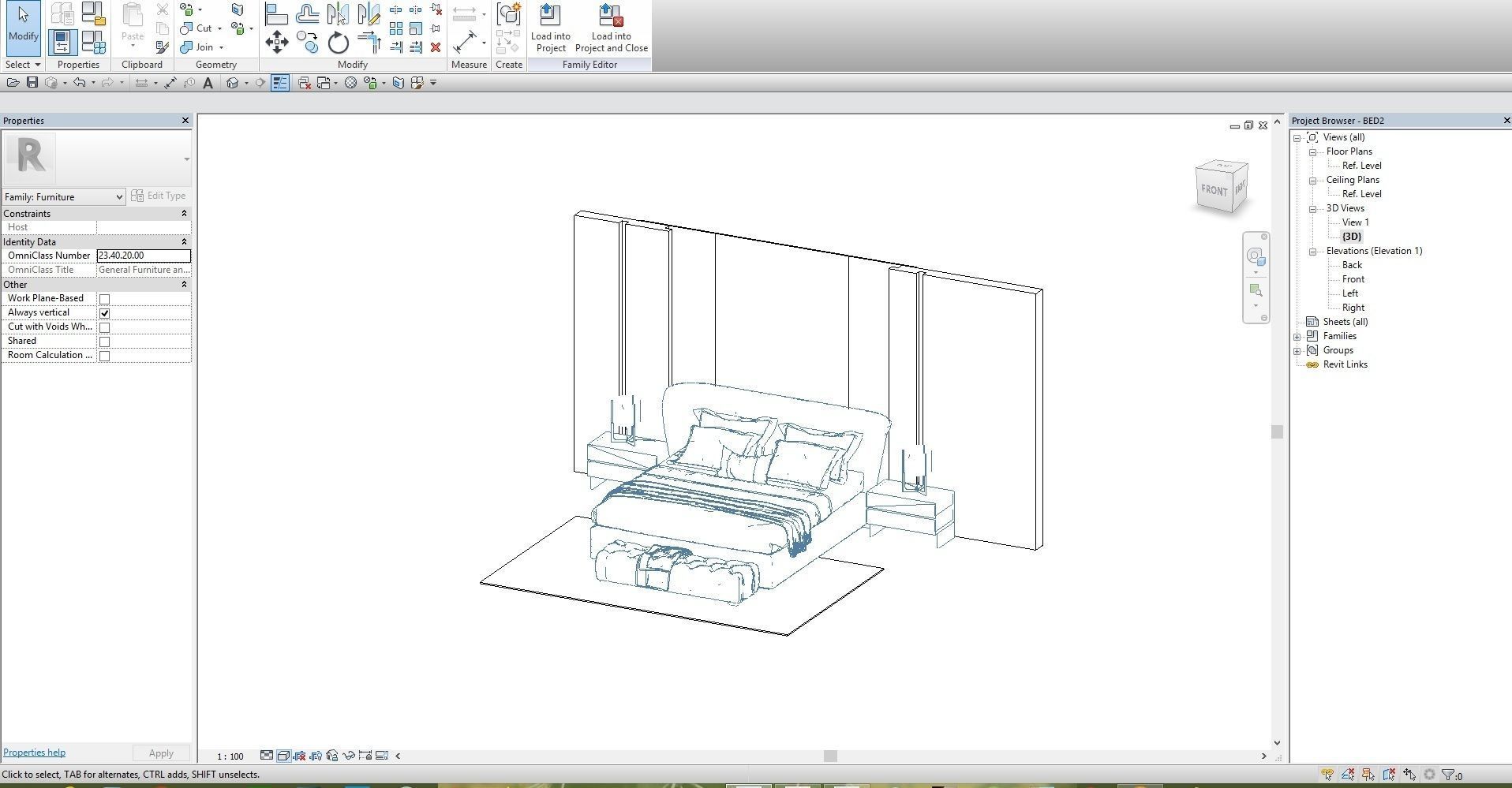 Revit double bed 5 model 3D model | CGTrader
