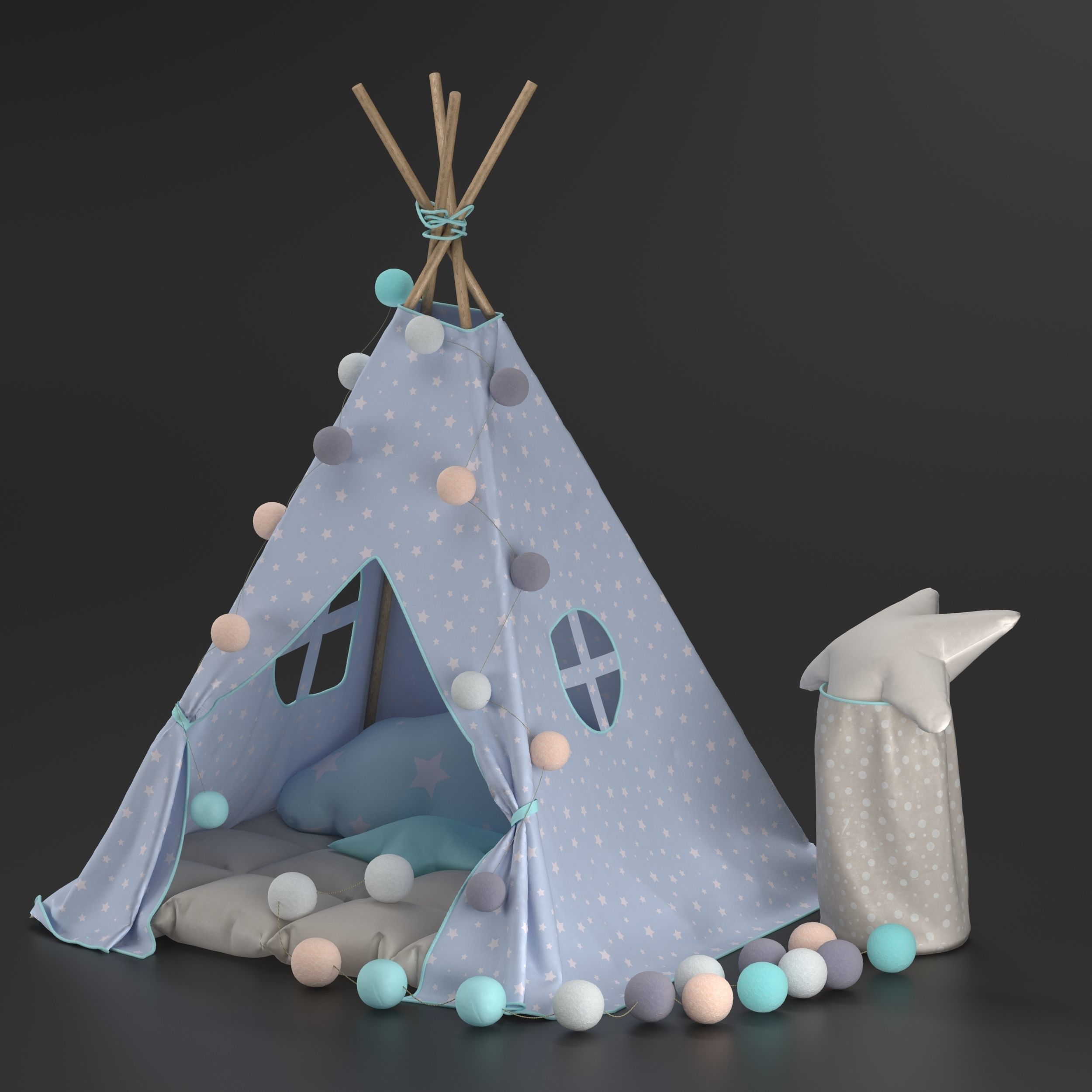 Childrens wigwam 3D model CGTrader