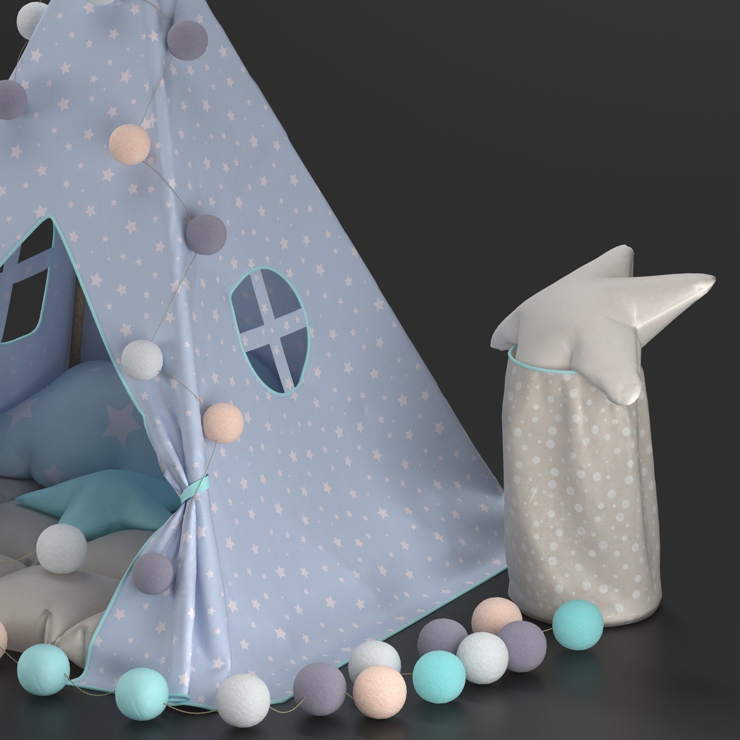 Childrens wigwam 3D model CGTrader