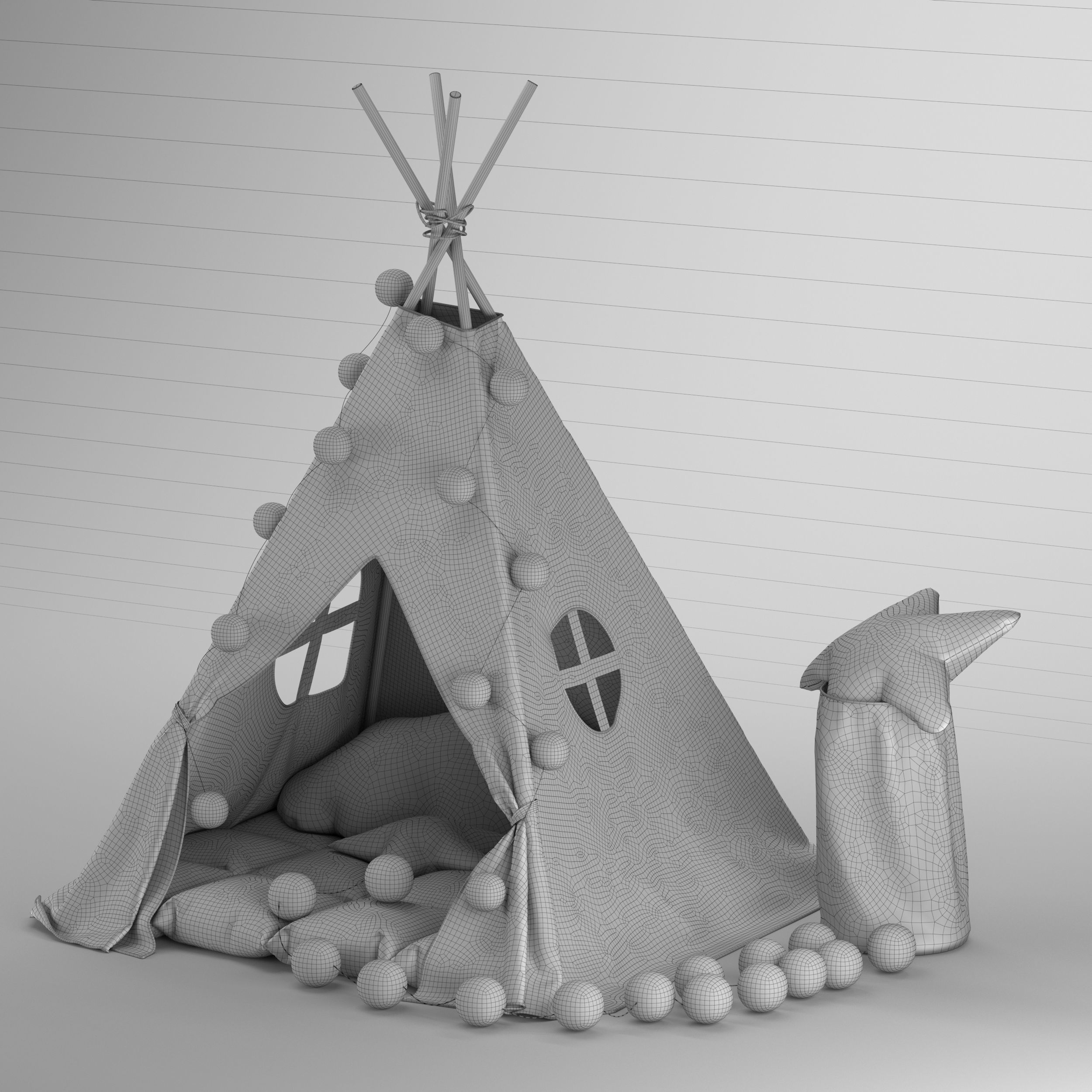 Childrens wigwam 3D model CGTrader