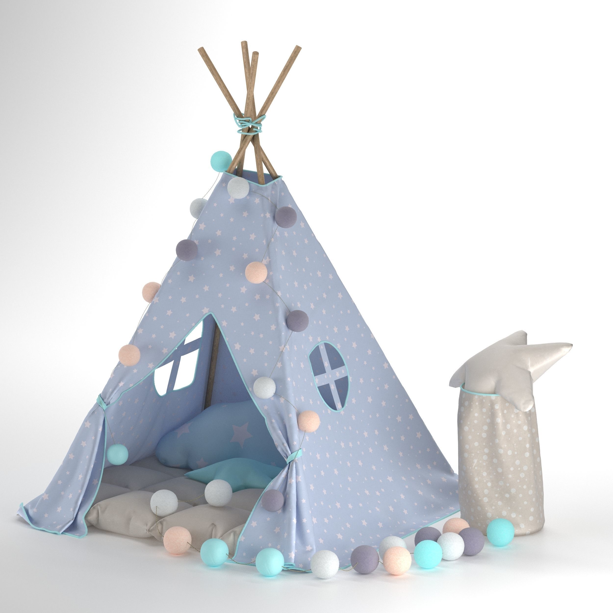 Childrens wigwam 3D model CGTrader