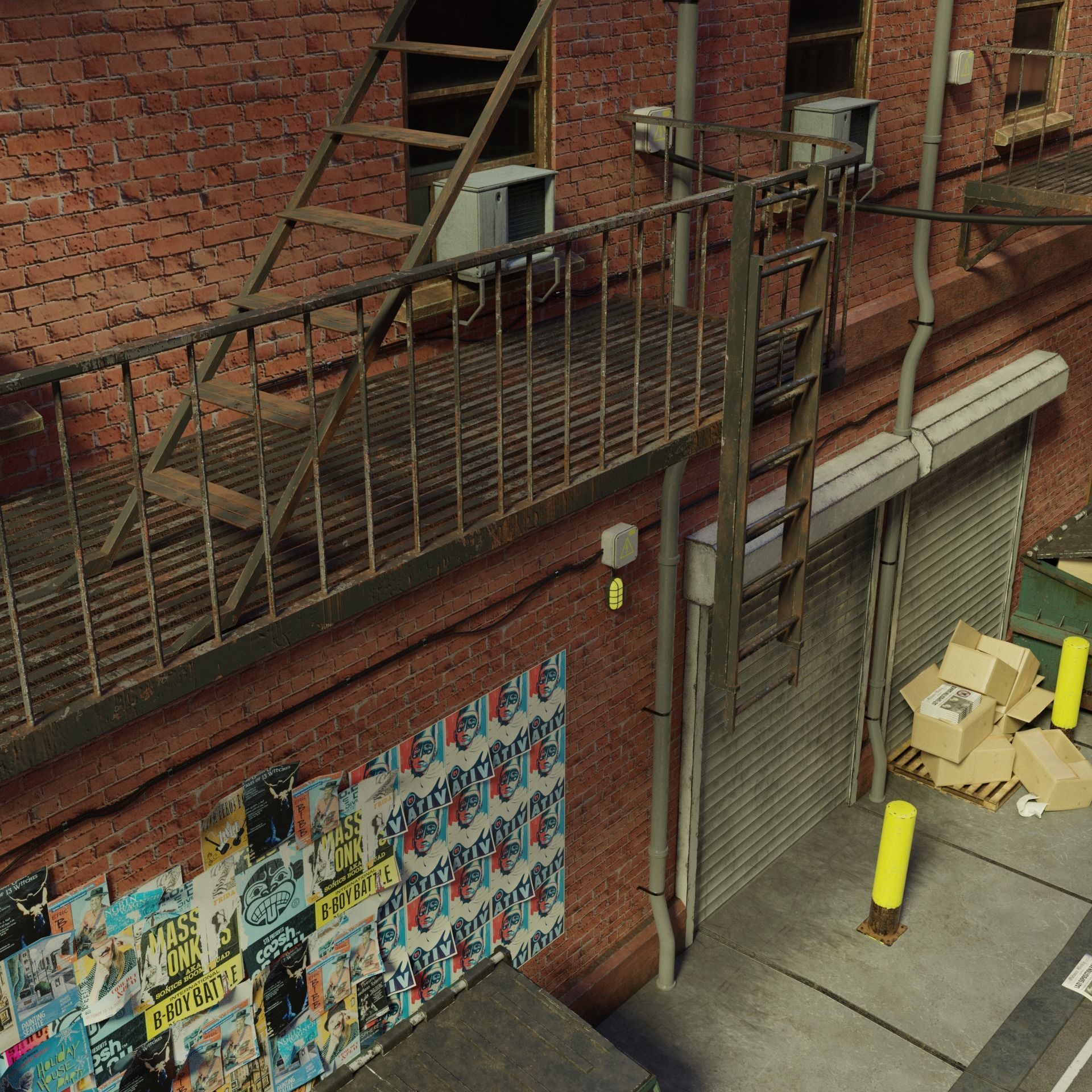 New York Alleyway Assets 3D model | CGTrader