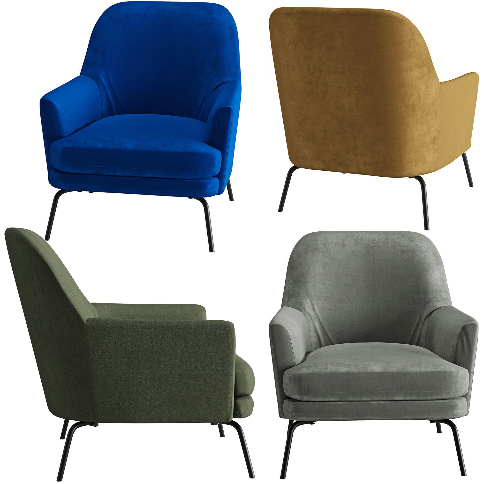 Dericka Accent Chair 3D model | CGTrader