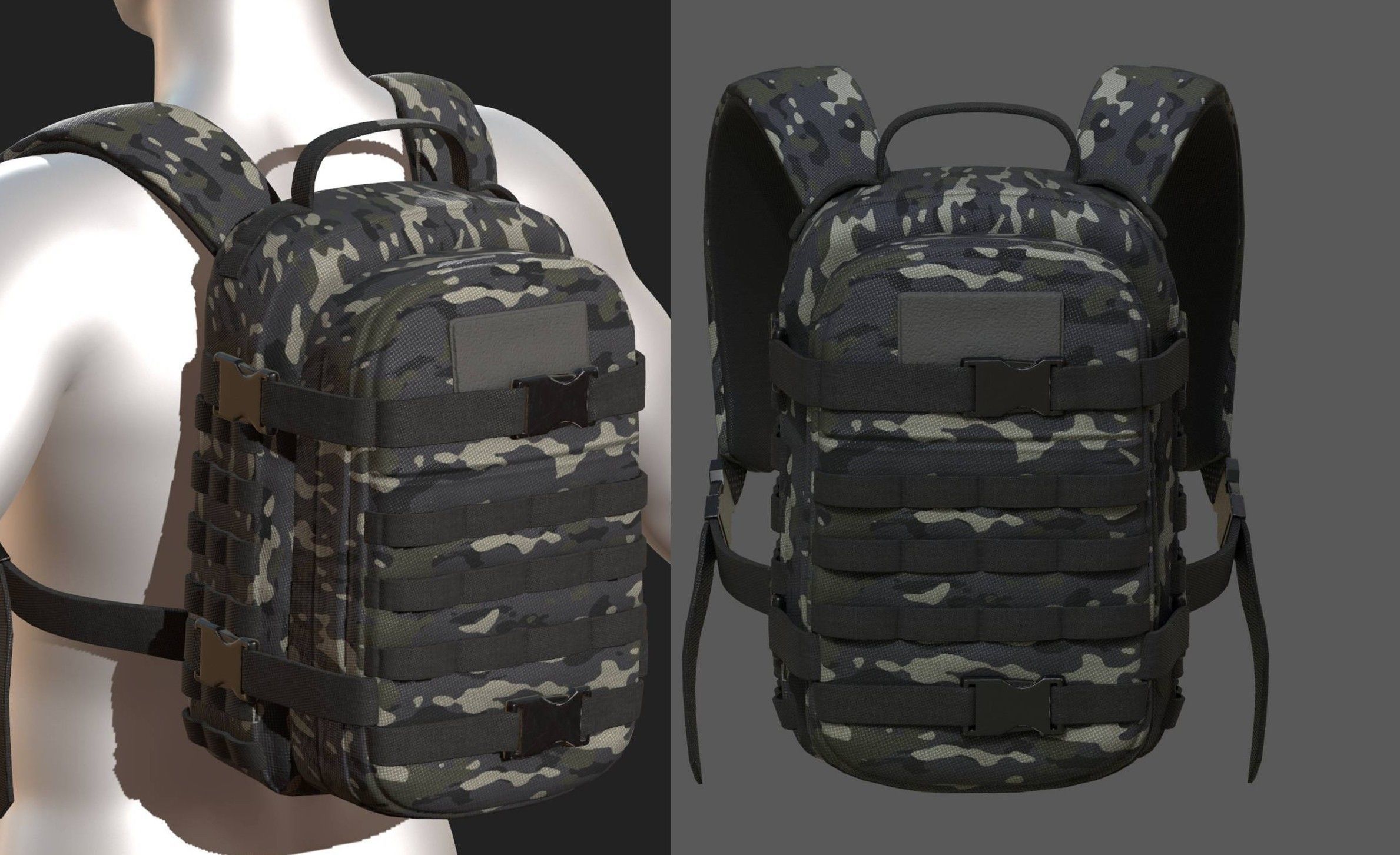 Backpack military combat bag baggage Black