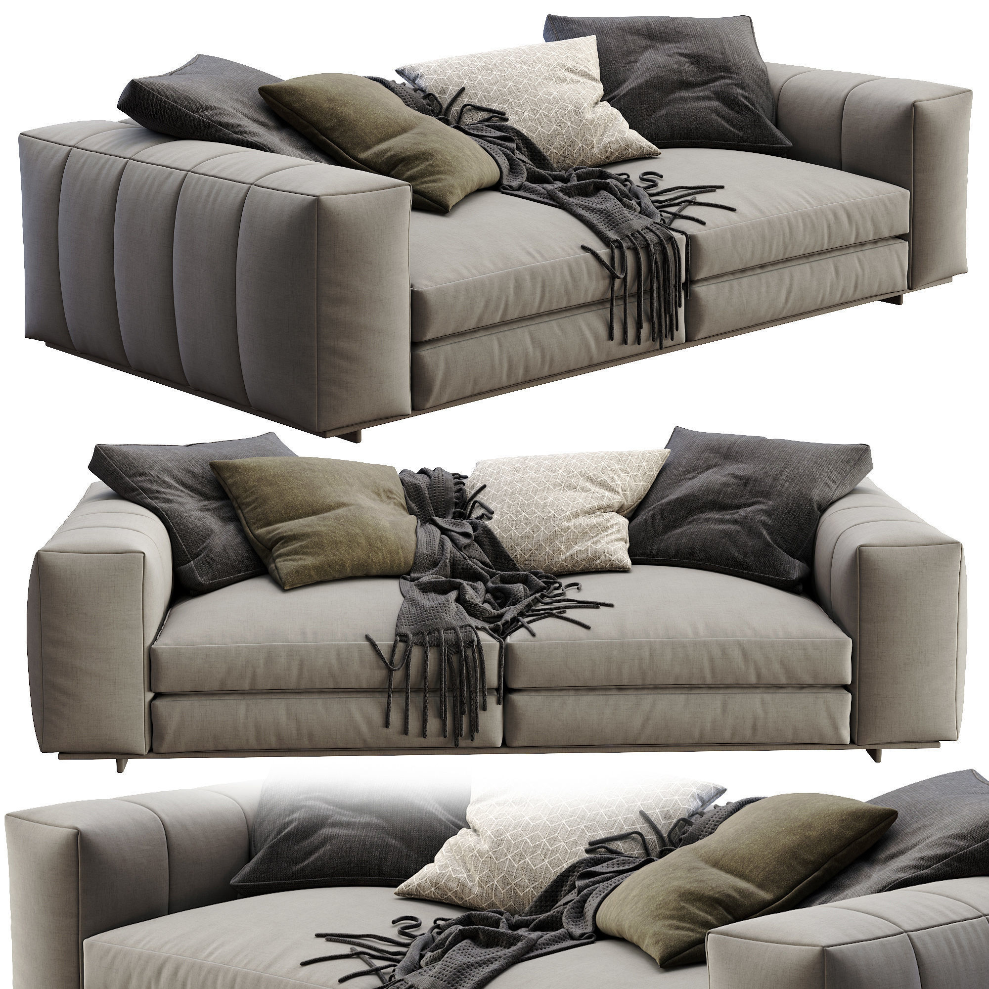 Minotti Sofa Freeman 3D model MAX OBJ MAT