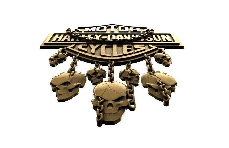 Harley Davidson skulls 3D model 3D printable | CGTrader