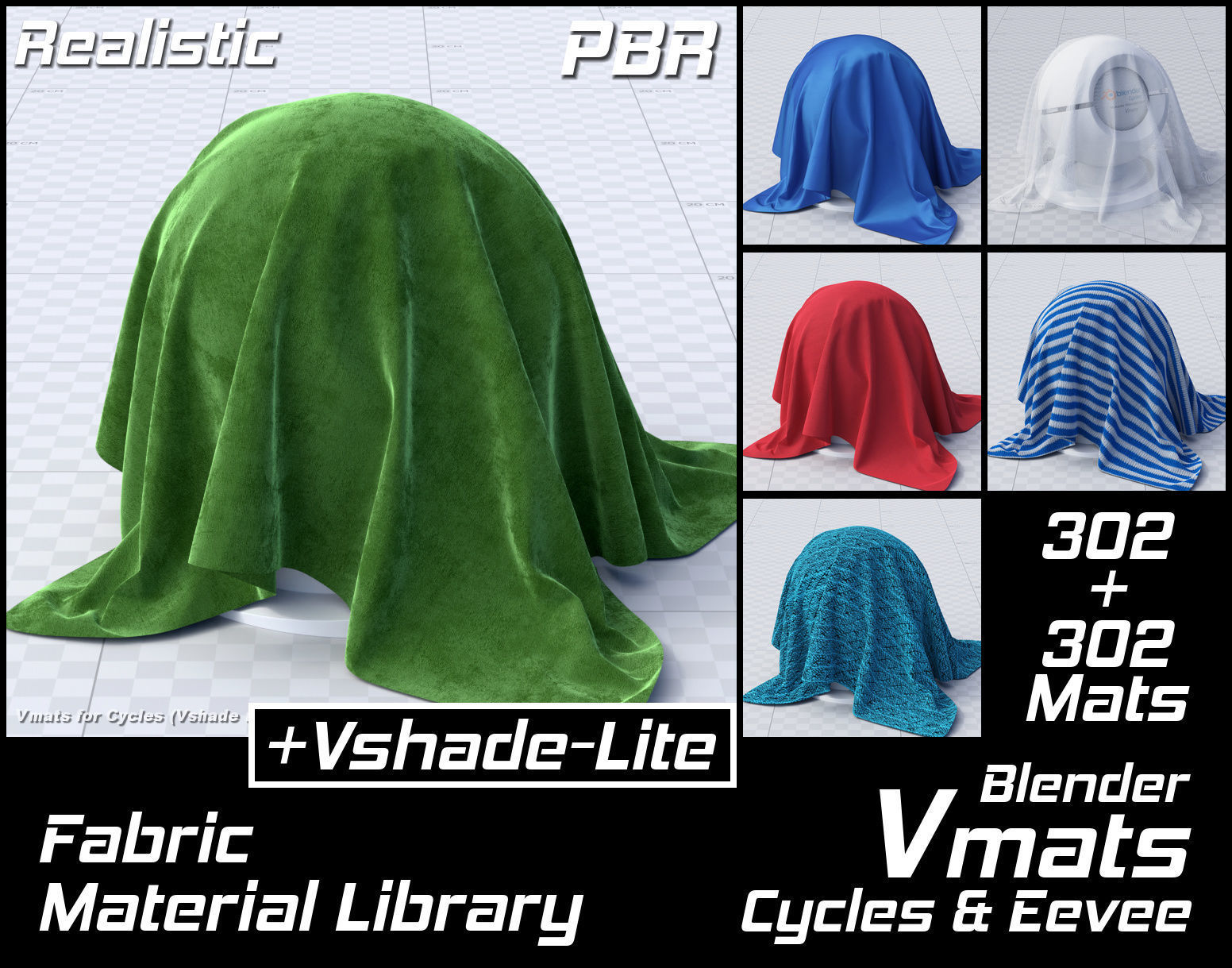 VMATS Fabric Material Library for Blender Cycles and Eevee
