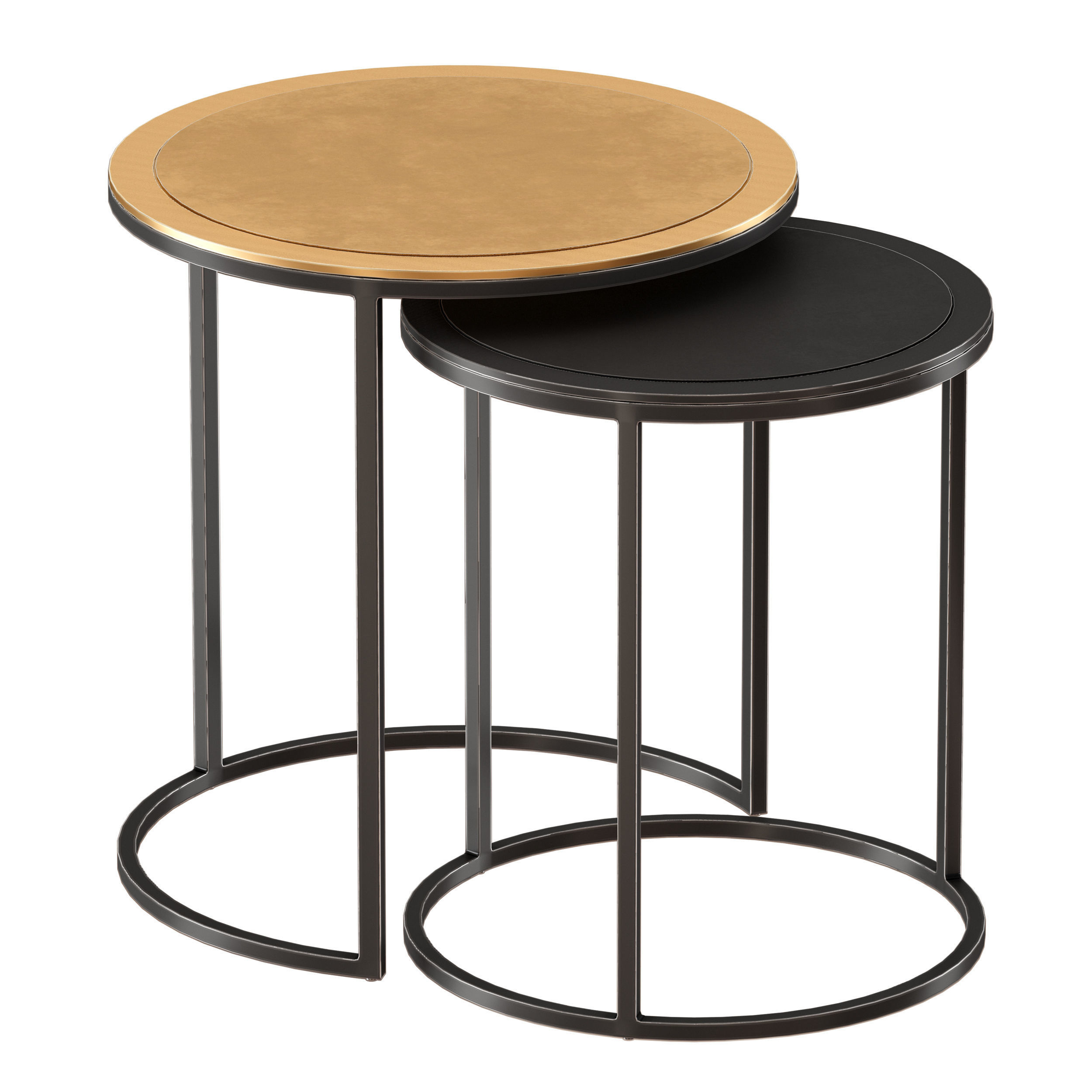 Knurl Nesting Accent Tables Set of Two Crate and Barrel 3D model CGTrader