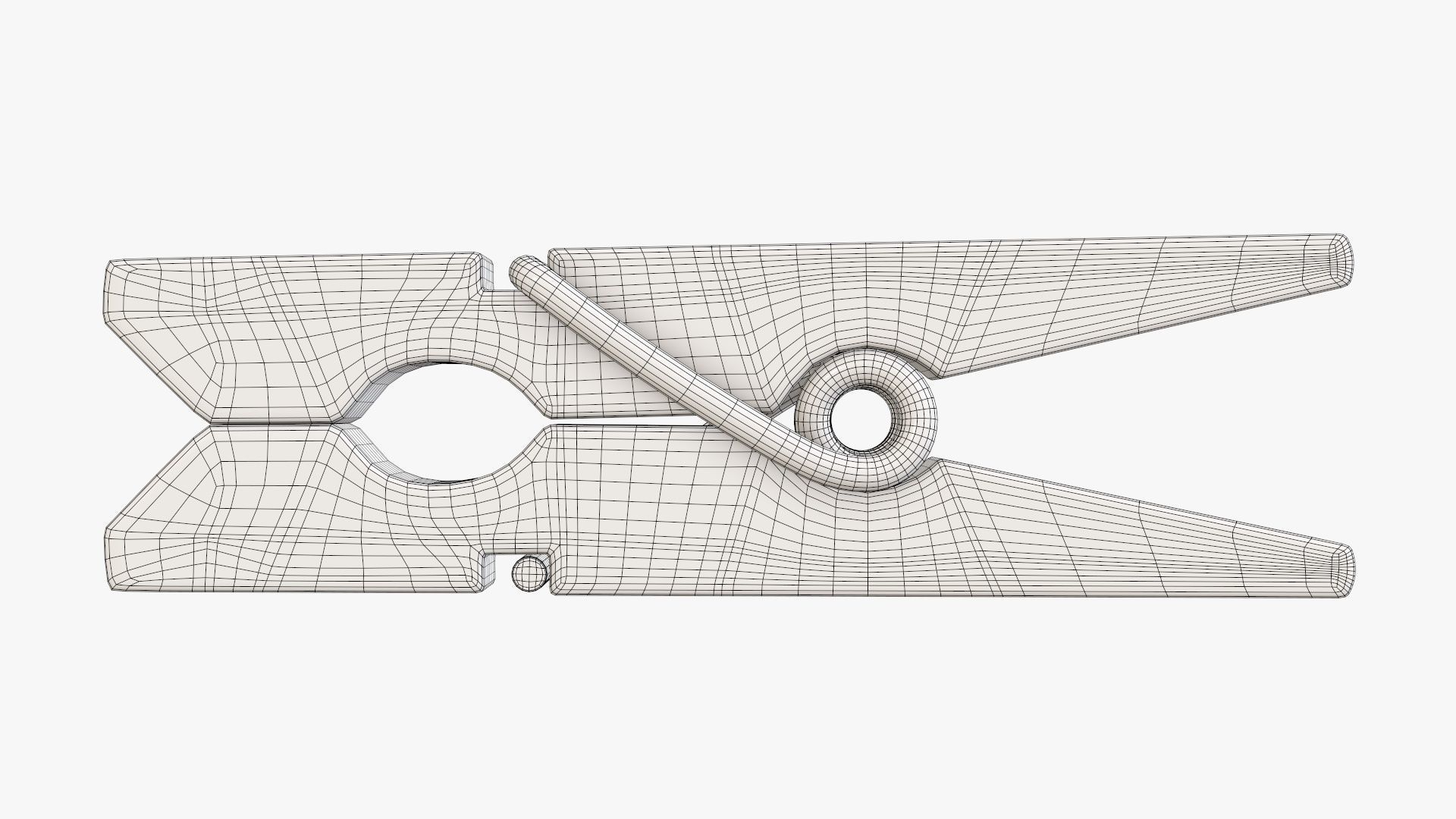 Clothespin wooden clothes peg 3D model | CGTrader