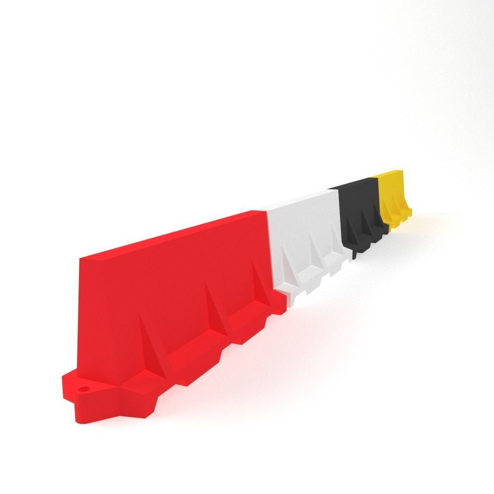 Water Filled Plastic Traffic Barrier 2 3D model CGTrader