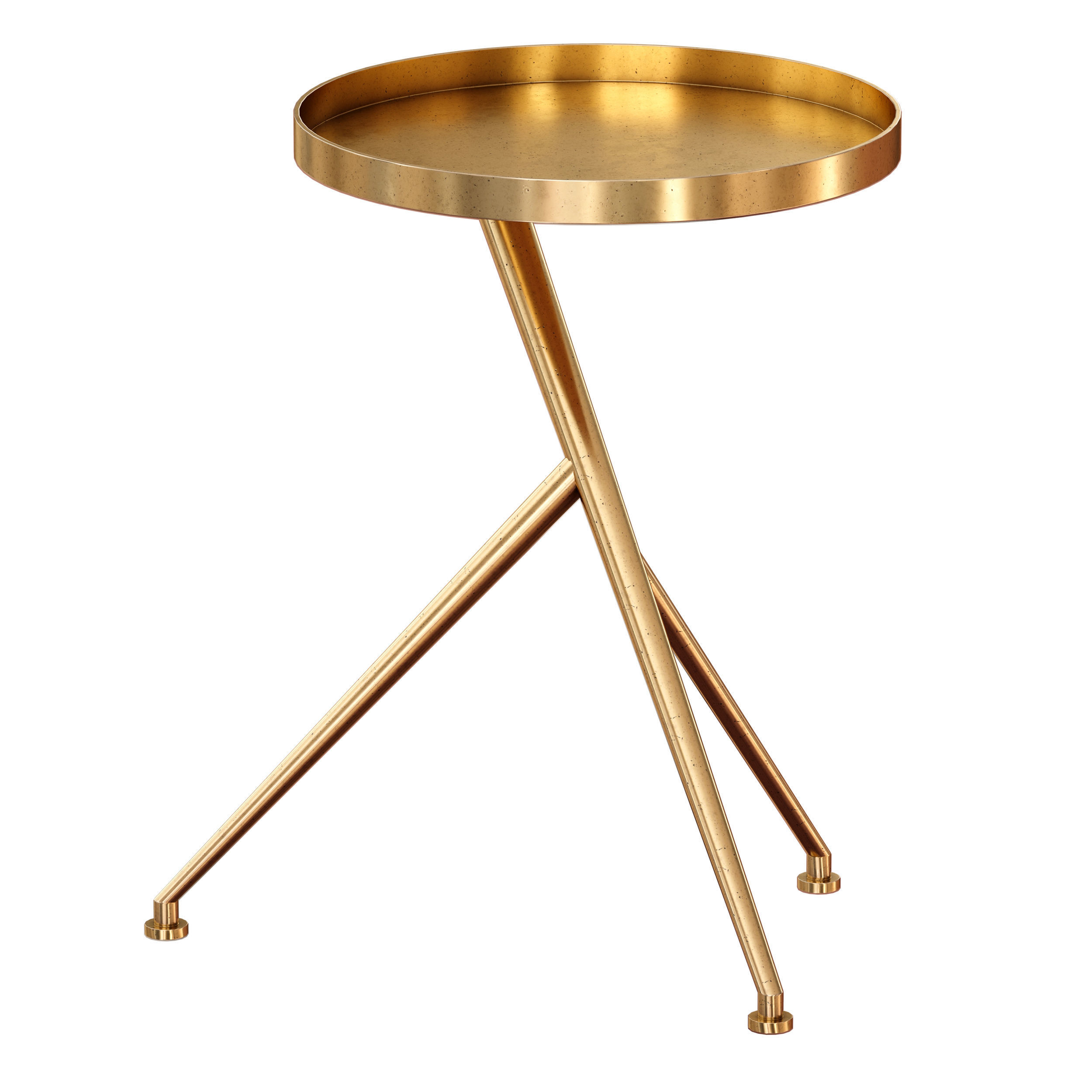 3D Cecilia Raw Brass Metal Accent Table Crate and Barrel