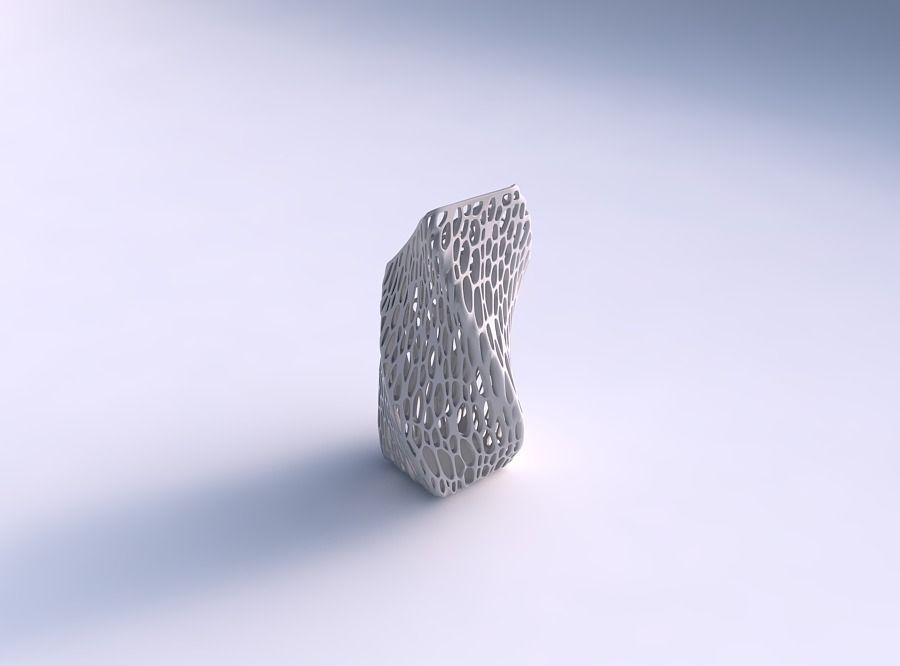 Vase twisted bent quadratic with organic lattice and tappered... 3D print model