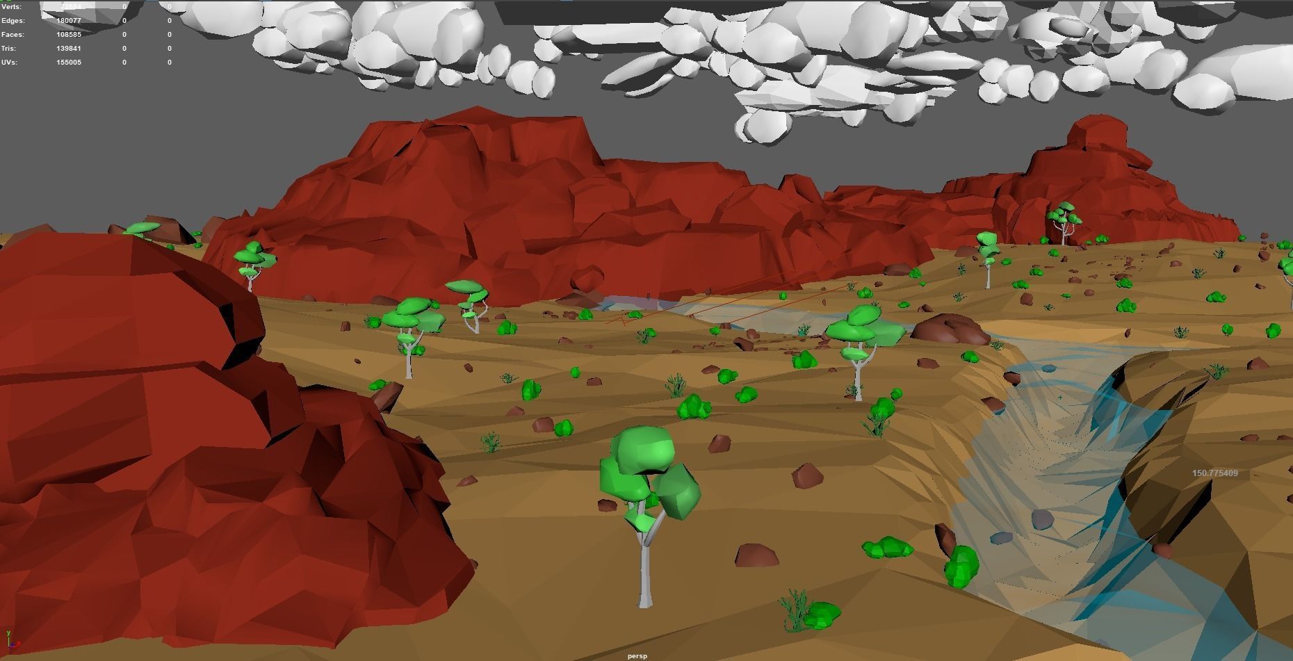 3D Rocky Desert Low poly landscape | CGTrader