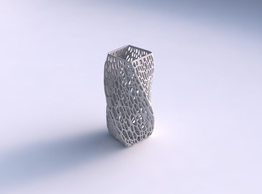 Vase twisted quadratic with organic lattice and twisted thick... 3D print model