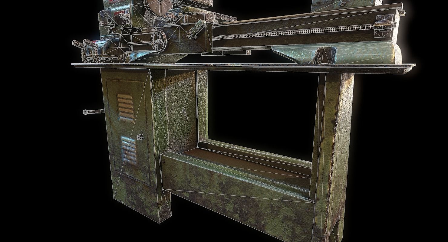 3D model Metalworking lathe machine WWII VR / AR / lowpoly CGTrader