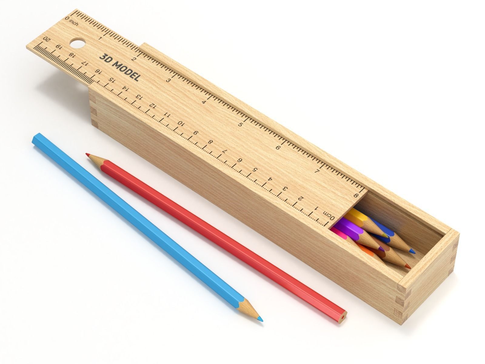 Pencil Box and Colored Pencils
