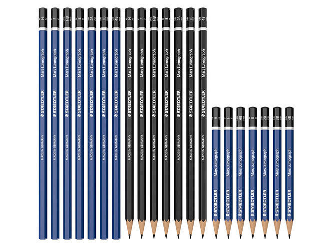 Pencil Set - Black - Blue 3D model