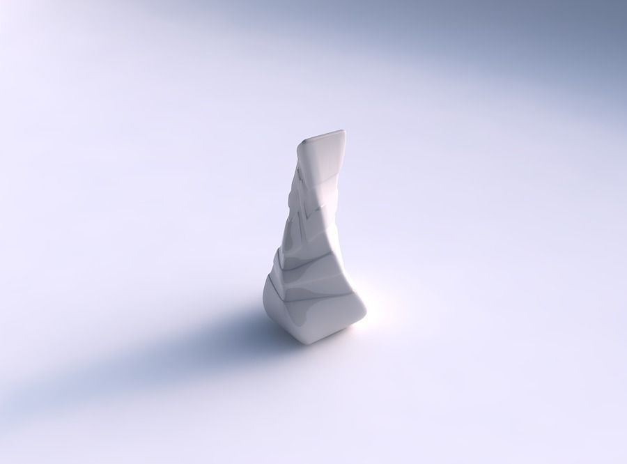 Vase twisted top bent quadratic 2 with smooth ribbons 3D print model