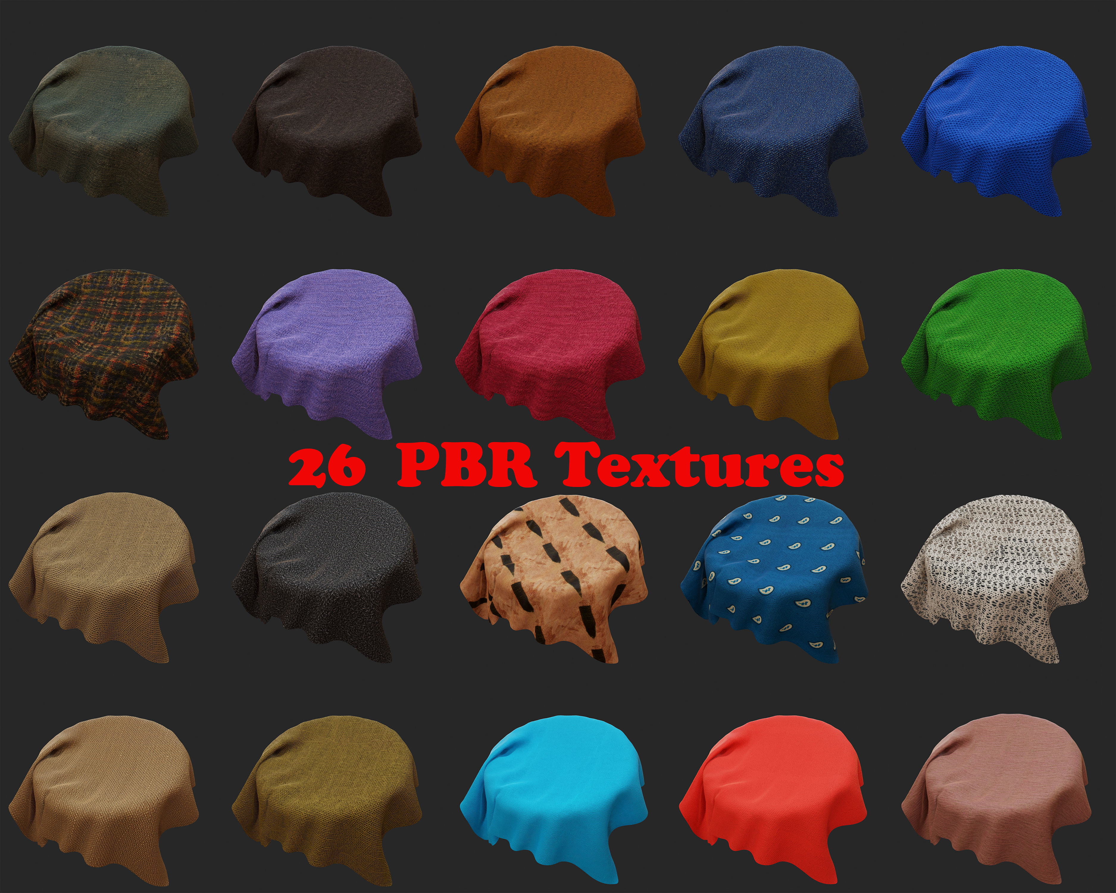 26 PBR Fabric textures