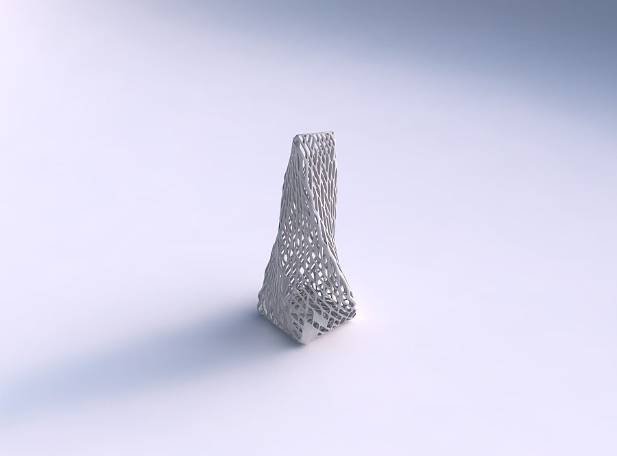 Vase twisted top bent quadratic with lattice tiles 3D print model