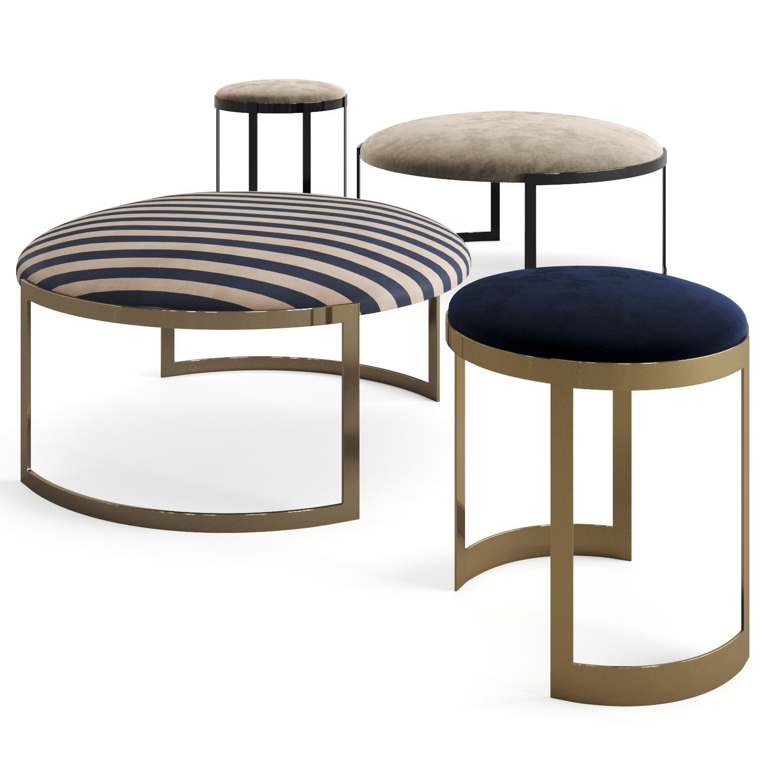 Fendi Casa Anya Ottomans 3D model CGTrader