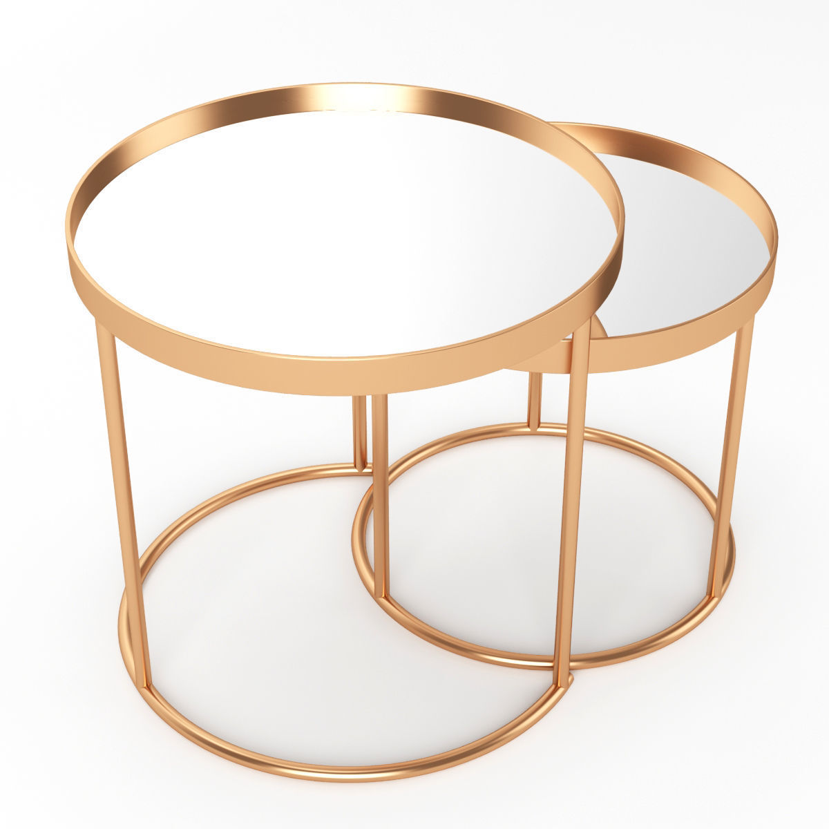 Zara Home Round Gold Nest of Tables 3D model CGTrader