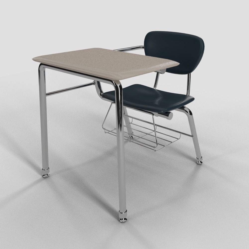 student School Desk 3D model gameready CGTrader