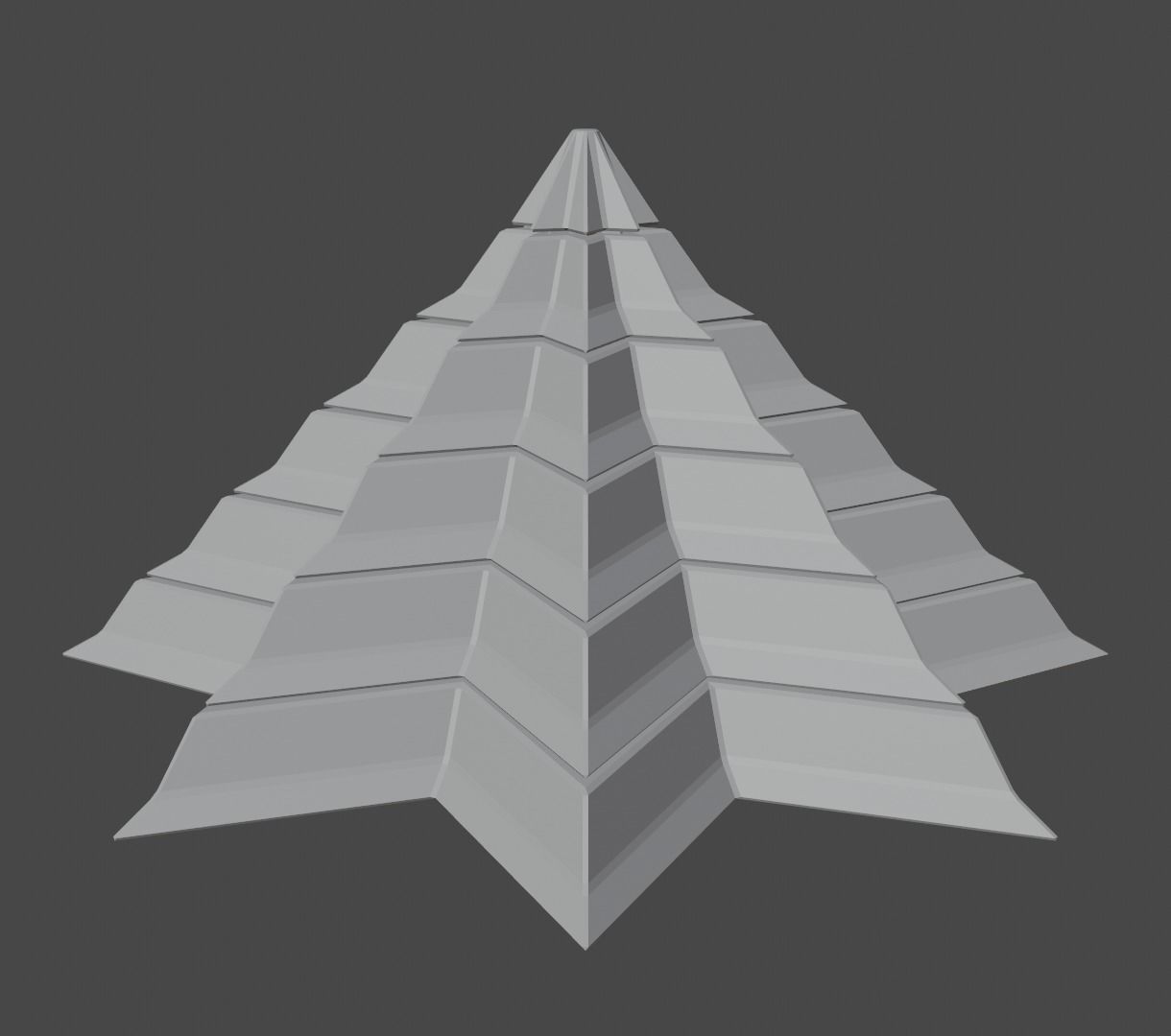 Pyramidal Structure 8 Corners Interstices Beveled and Angles Low-poly 3D model