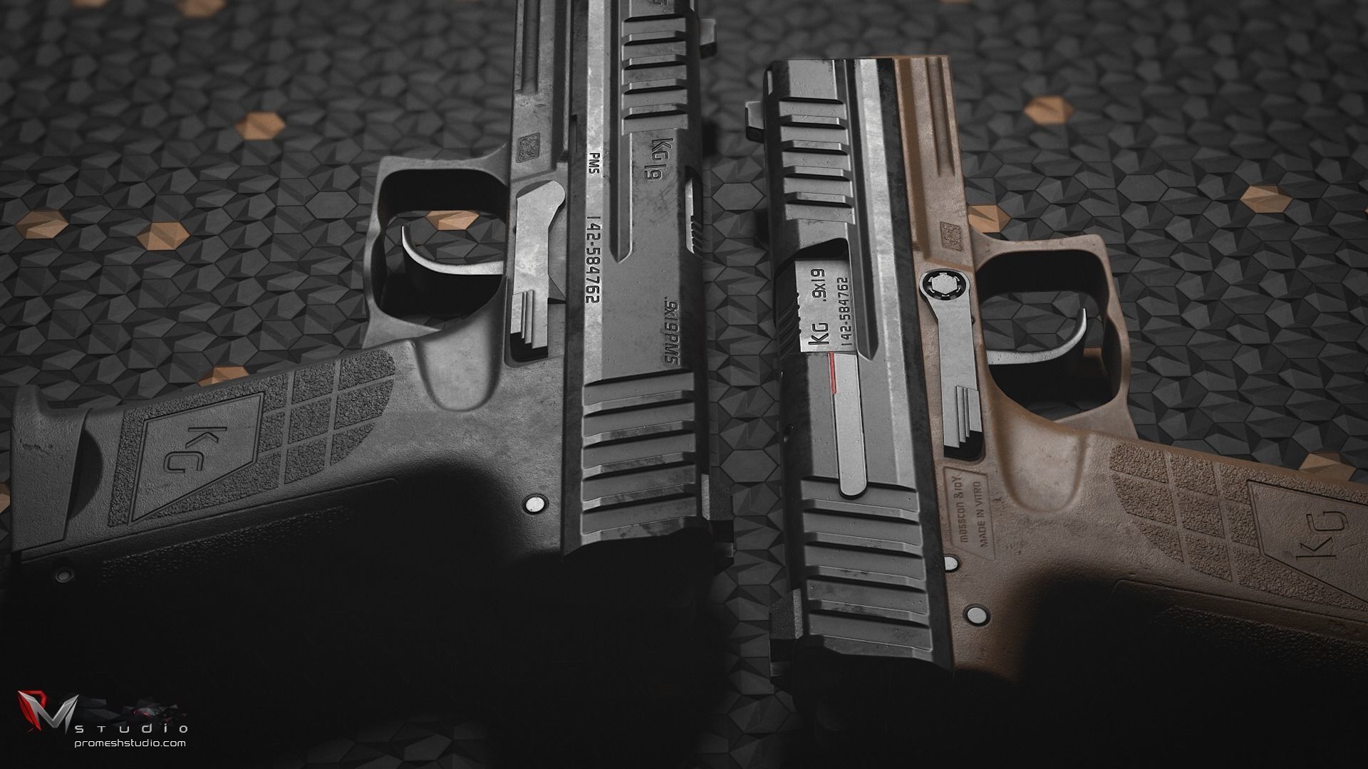 PMS KG19 Pistol and Knife - Models and Textures