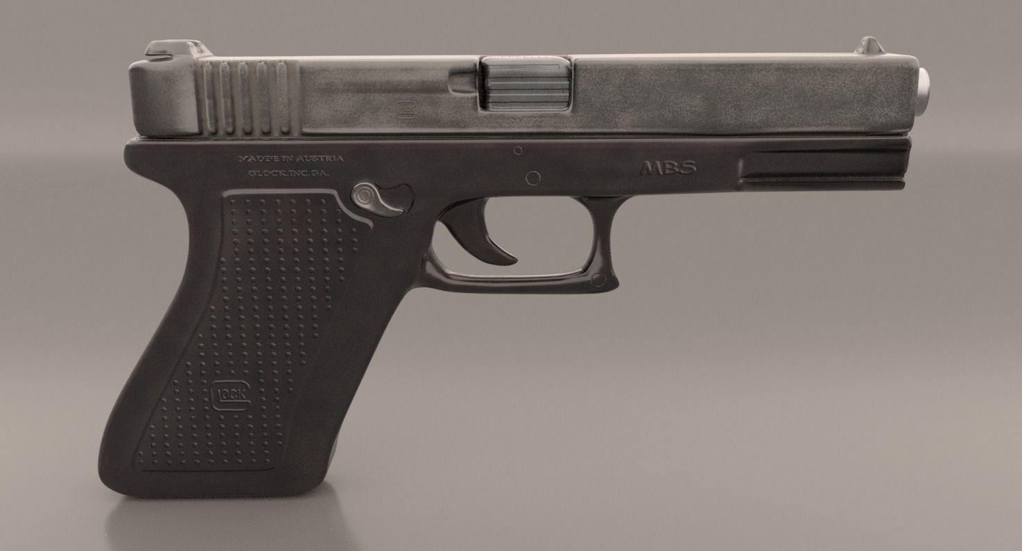Gun Glock Low Polygon