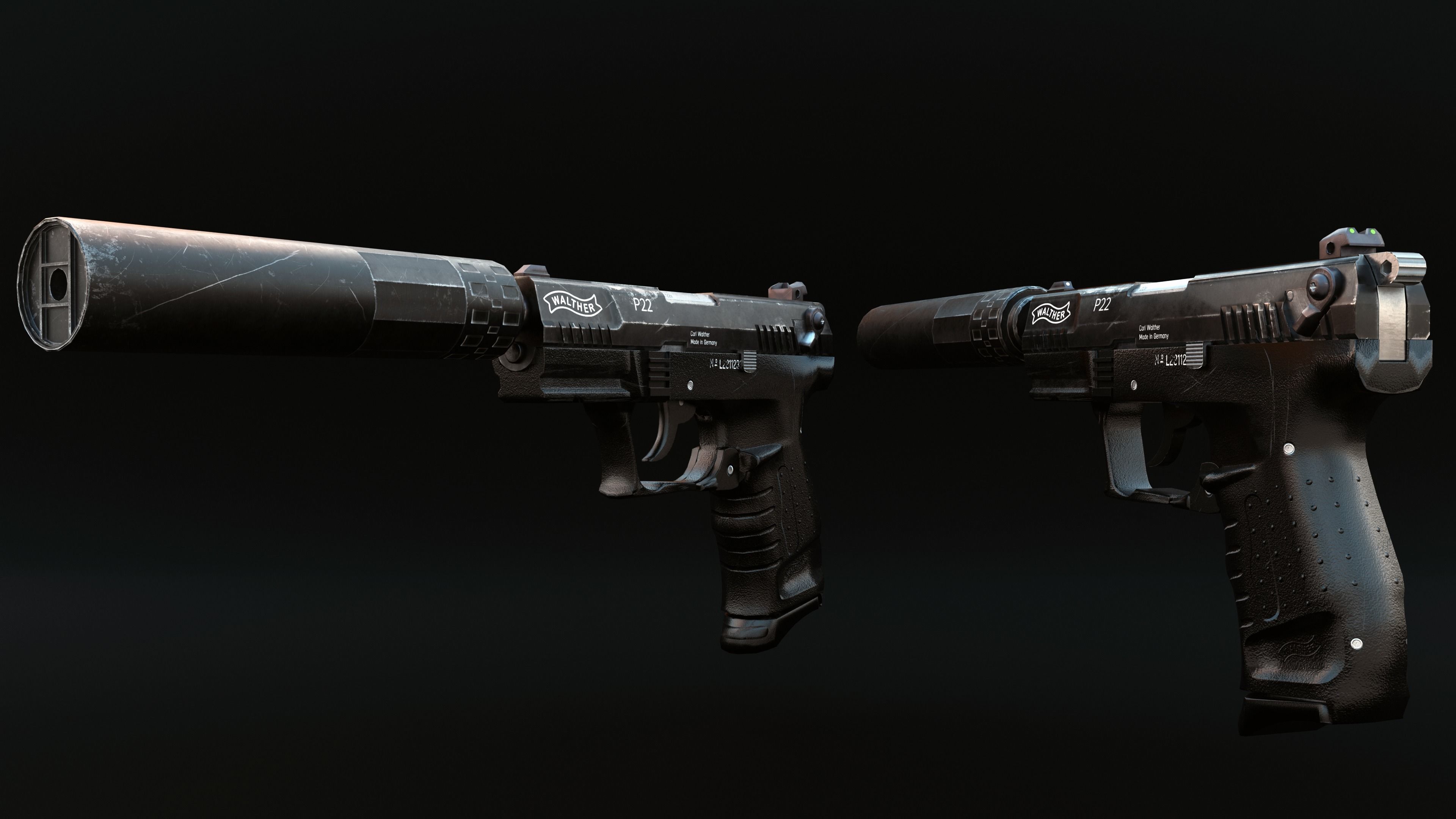 P22 Gun Asset 3D model CGTrader