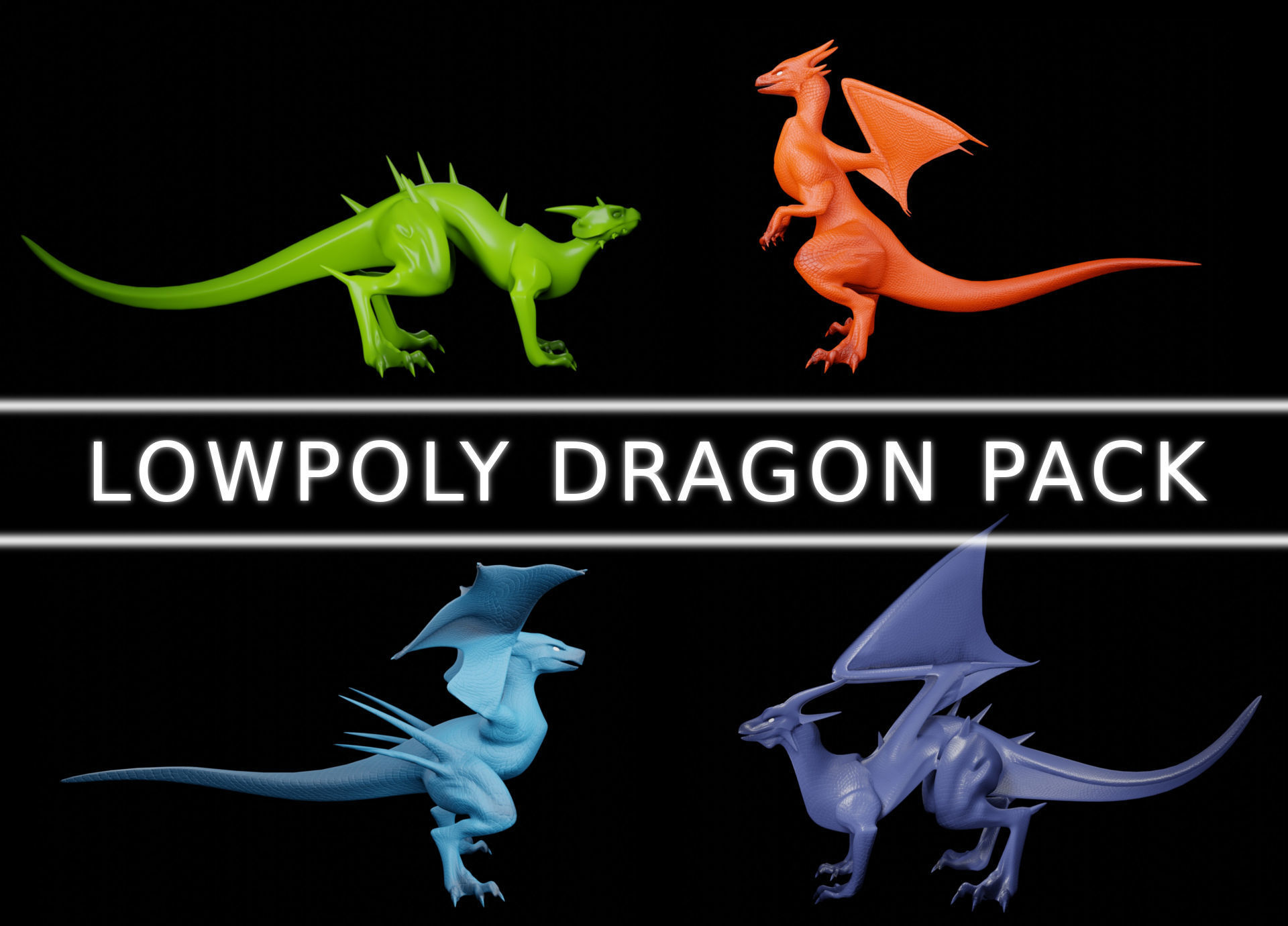 Lowpoly Dragon Pack
