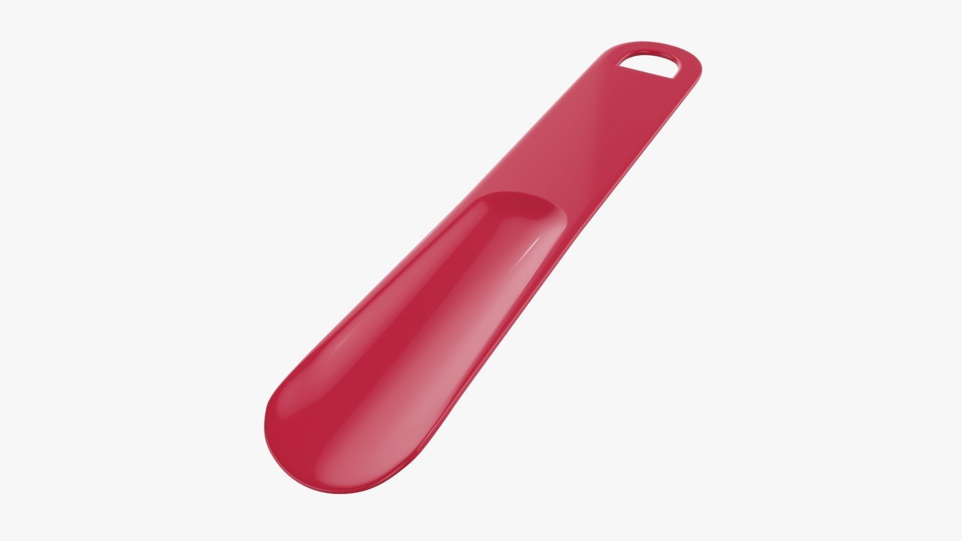 Shoehorn small plastic type 3 red 3D model