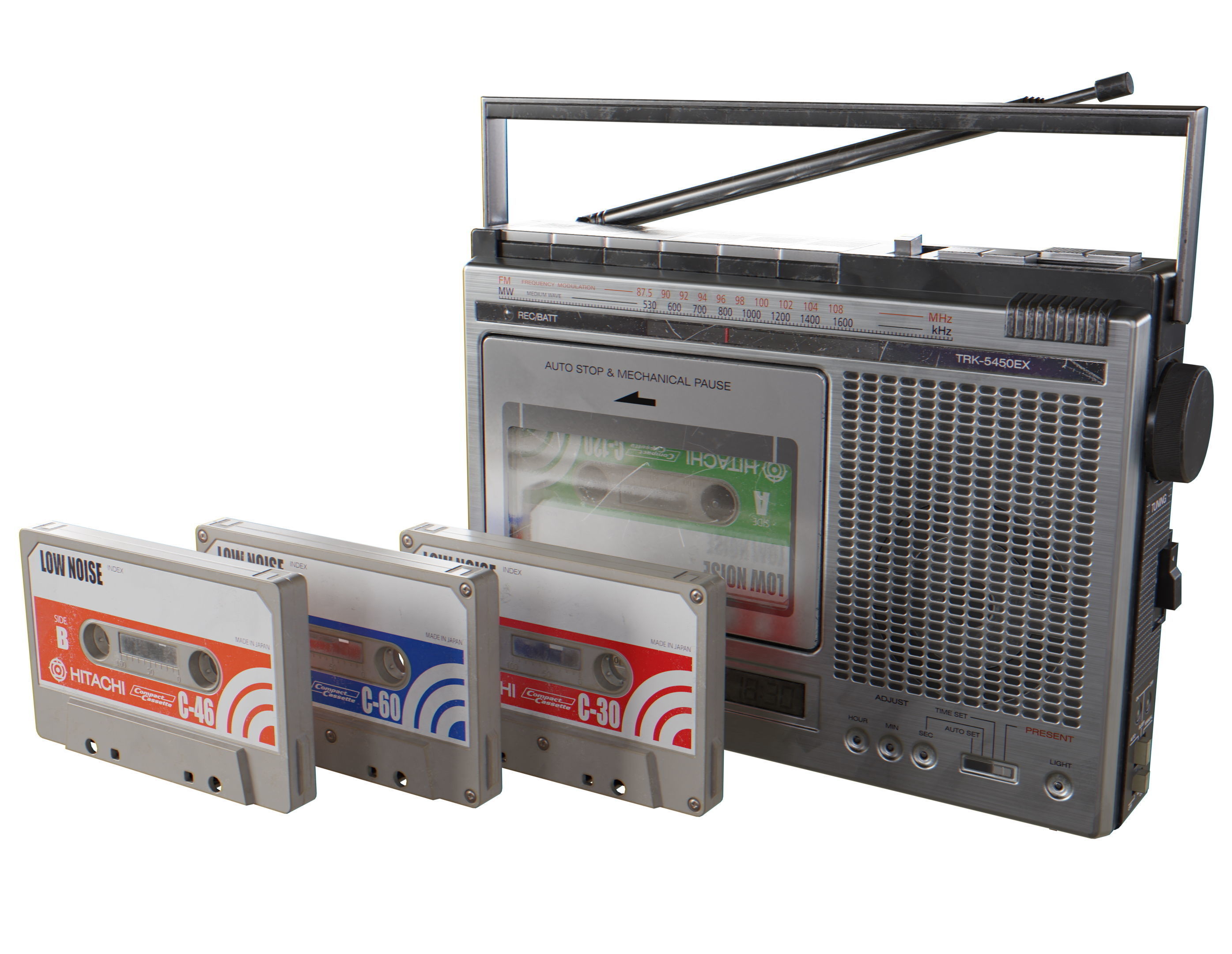 3D model HITACHI TRK5450EX Cassette Recorder VR / AR / lowpoly CGTrader