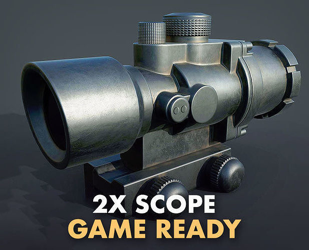 3D model 2x gun scope VR / AR / lowpoly CGTrader