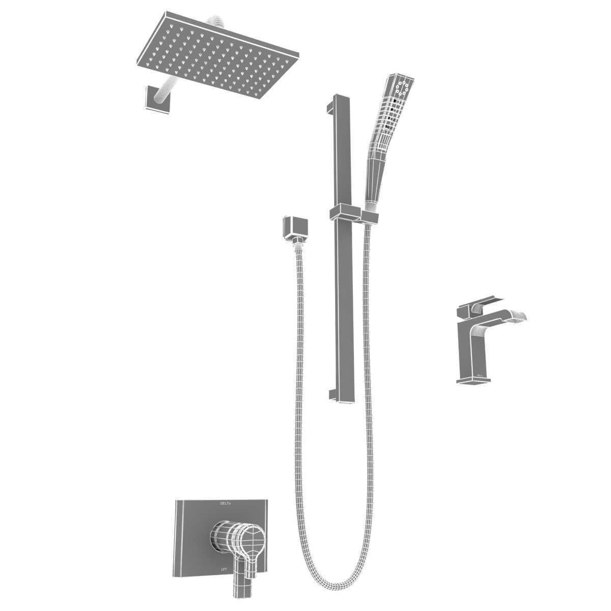 Delta bath fixtures 3D model CGTrader