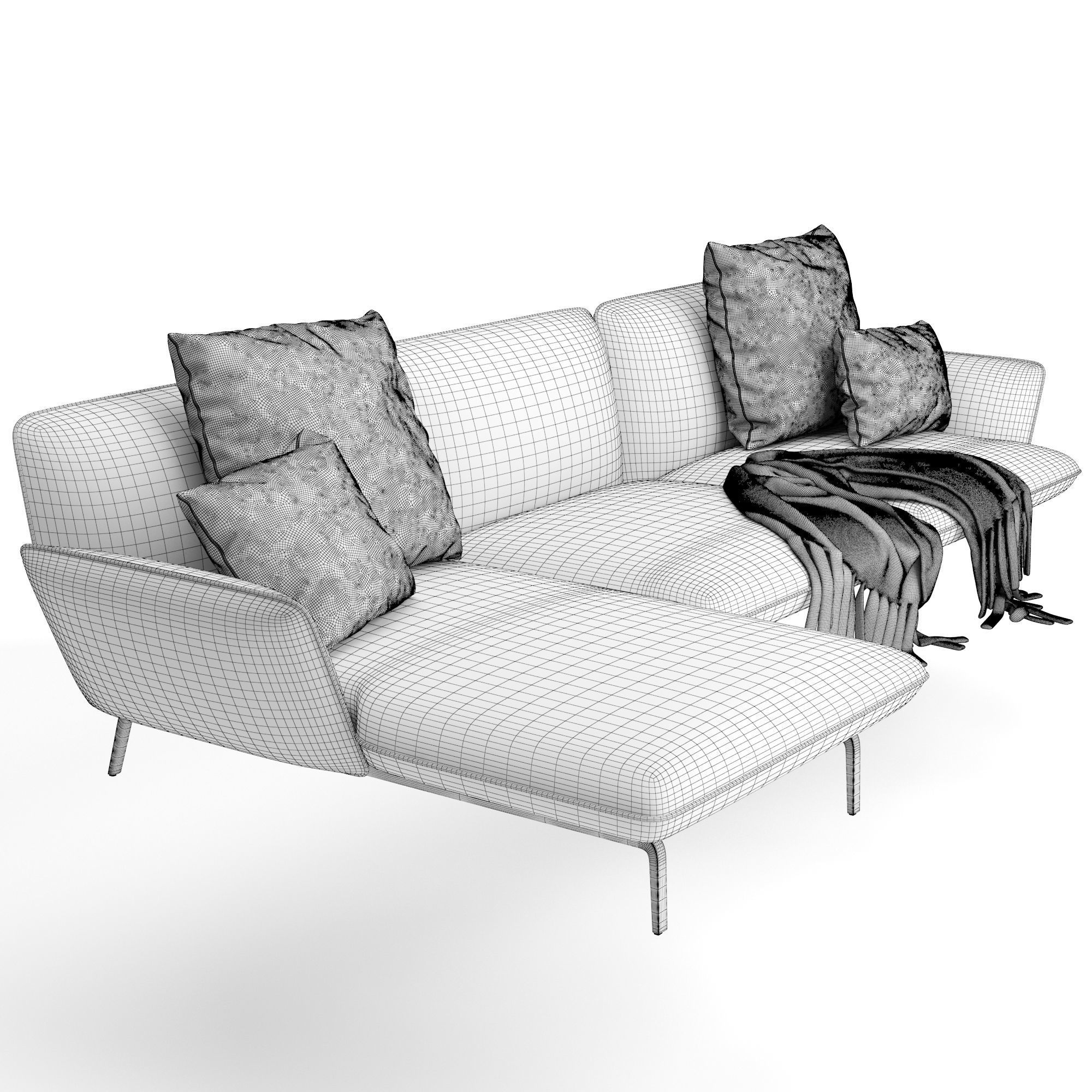 Zanotta Dove chaise lounge sofa 3D model CGTrader