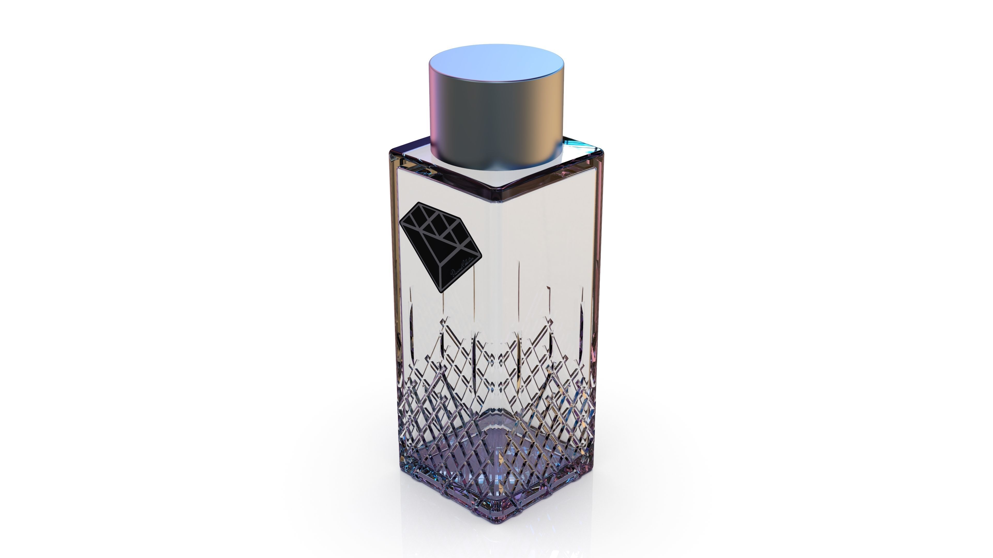 Diamond cosmetics bottle - 33x33 mm - V - 60 mL