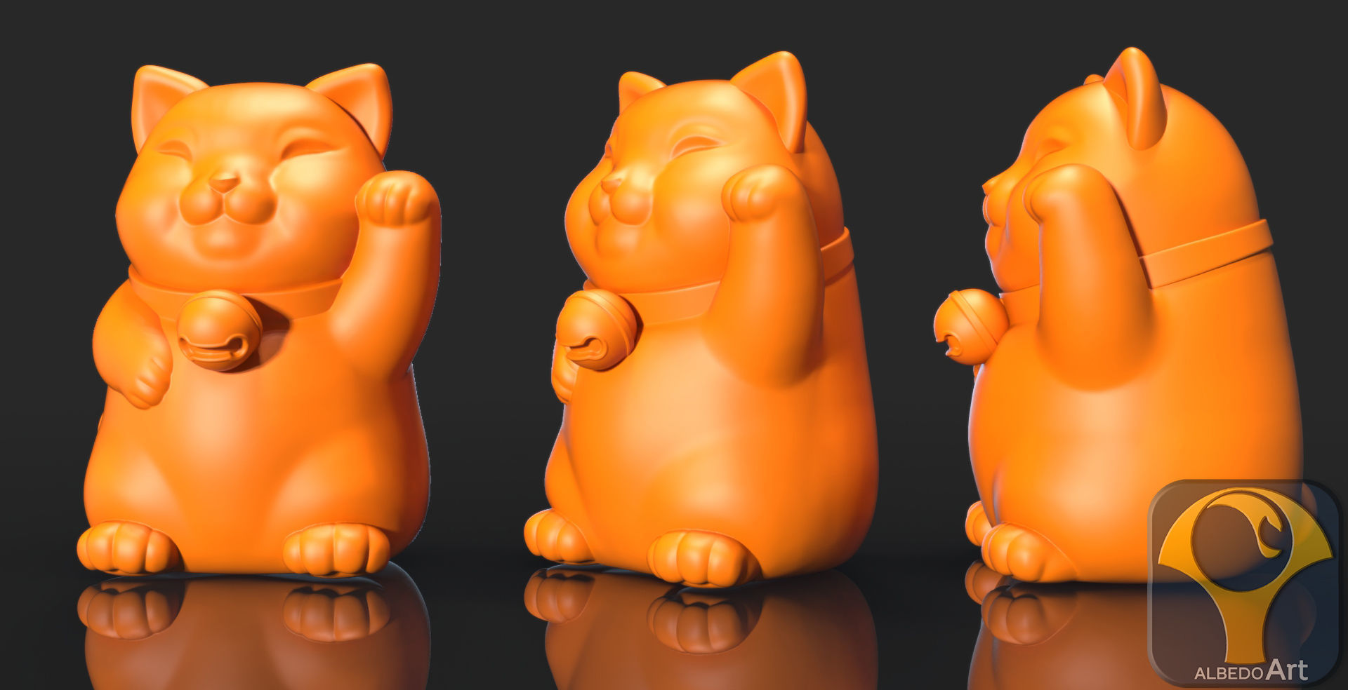 maneki neko print