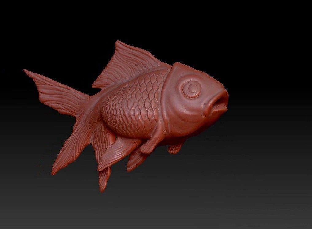 Goldfish marine statue 3D printable model CGTrader