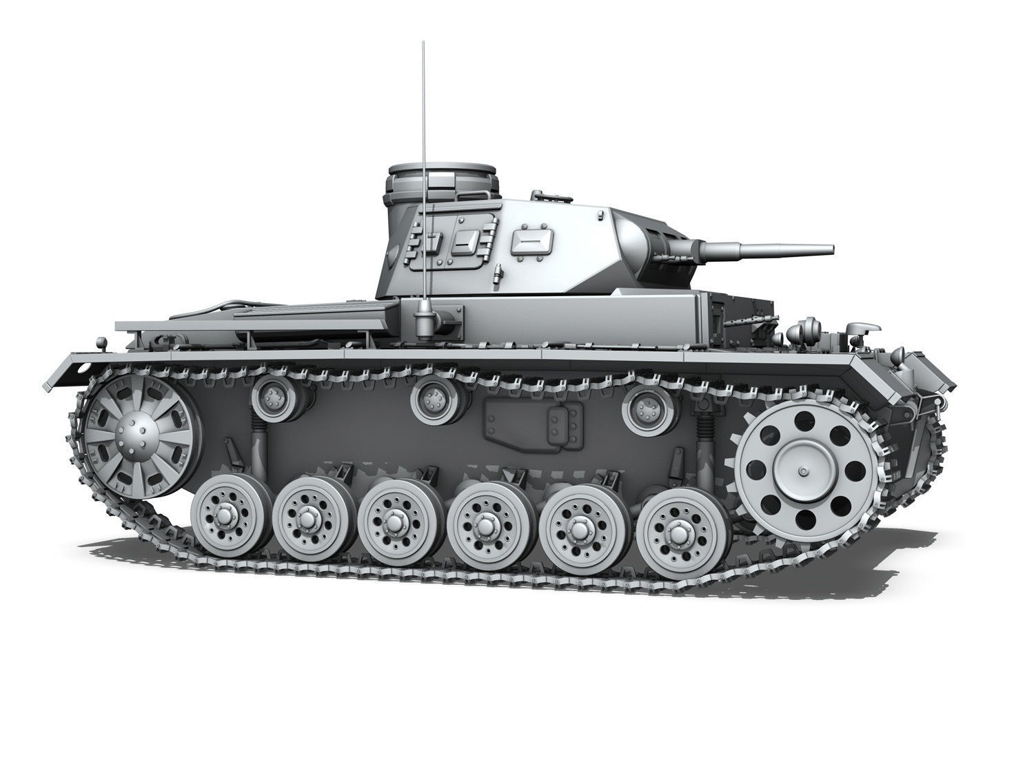 Panzer III - PzKpfw III - Ausf E 3D Model OBJ 3DS FBX C4D ...