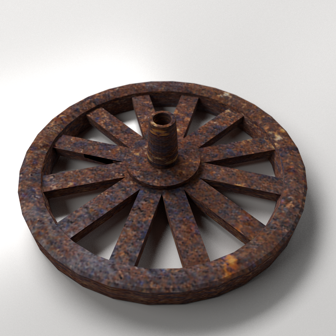 old wheel 3d model 3ds fbx blend dae