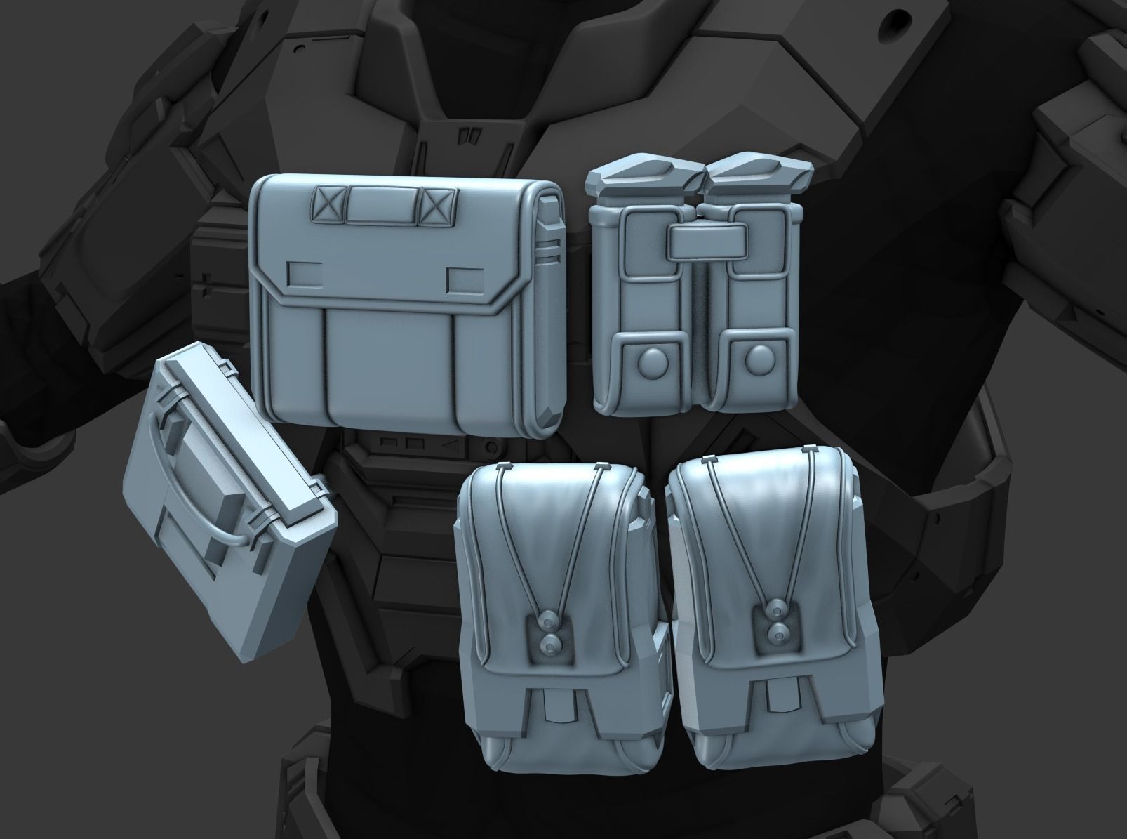 Modular Reach Tactical Recon Chestplate Wearable 3D Print File 3D model