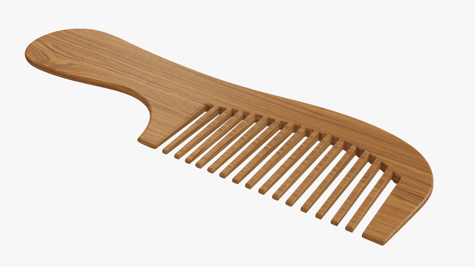 Wooden hair comb type 4 3D model CGTrader