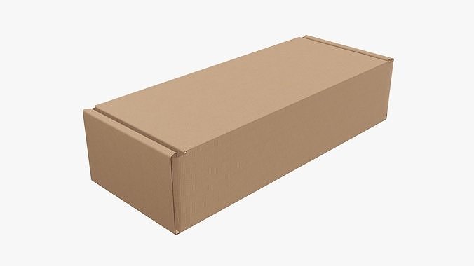 Corrugated cardboard box packaging 01 3D model