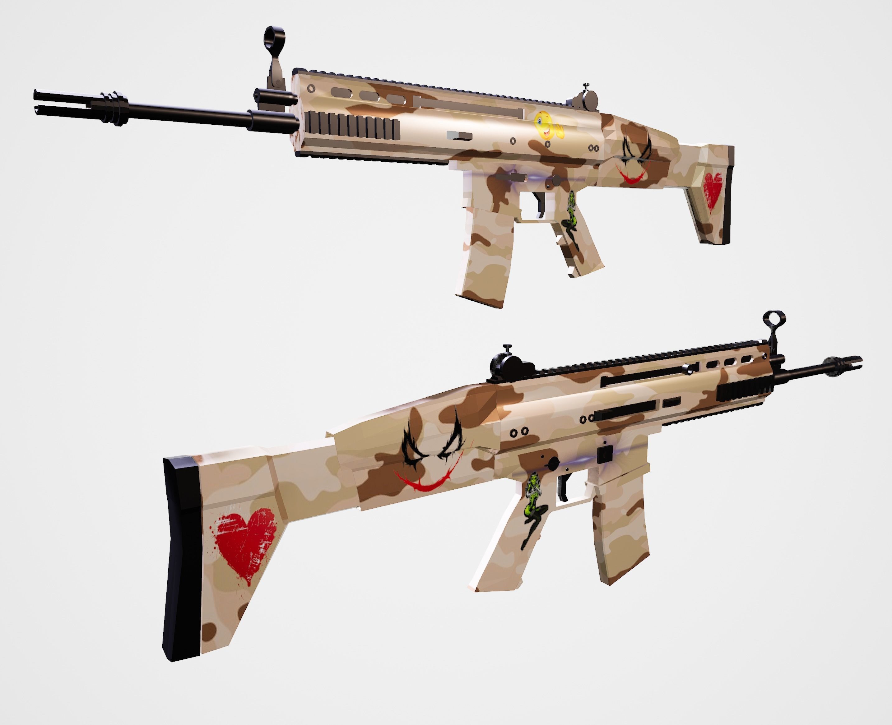 3D model High Quality Scar Rifle VR / AR / low-poly | CGTrader