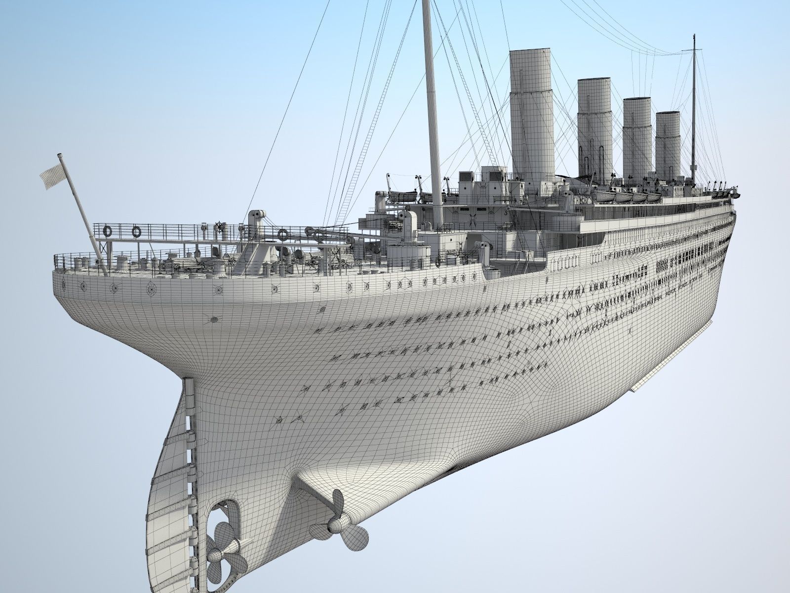 RMS Titanic Cruise Ship 3D Model MAX OBJ 3DS FBX C4D LWO LW LWS 