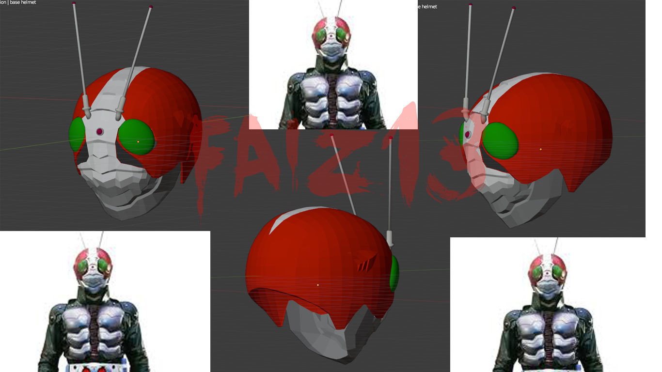 3D KAMEN RIDER V3 THE NEXT HELMET | CGTrader