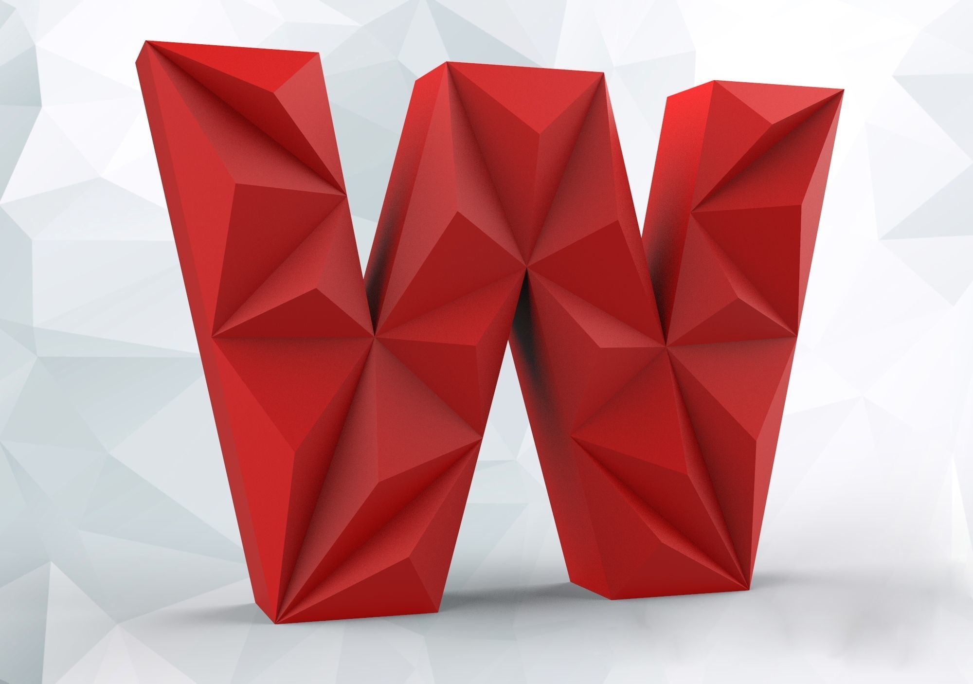 3D printable model Lowpoly letter W CGTrader
