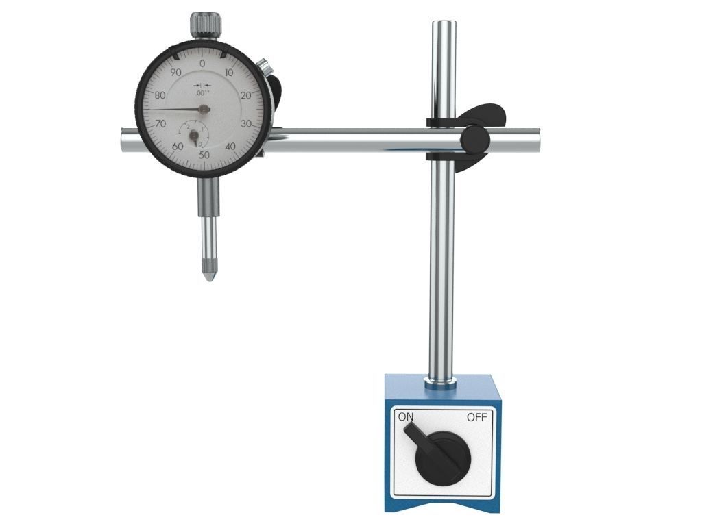Dial indicator with magnetic base 3d model cgtrader